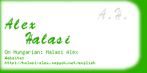 alex halasi business card